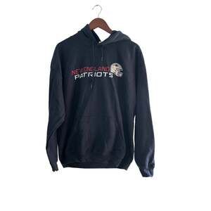 NWOT New England Patriots Navy Blue NFL Gildan Pullover Hoodie Men's Size Large